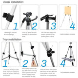 Easel Stand for Painting and Sign - Aluminum Metal Artist Tripod Adjustable Easels for Display Height from 21 to 61Inches