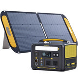 VTOMAN Jump 600X Portable Power Station with 110W Solar Panel, 600W/299Wh LiFePO4 Battery Solar Generator, 1200W AC Outlet, PD 60W USB-C, 3x Regulated 12V/10A DC for RV, Outdoor Camping, Home Backup