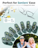 Pillex Pill Organizer 2 Times a Day, AM PM Pill Box 7 Day, Weekly Medicine Organizer with Large Capacity, Travel Pill Case for Medication, Vitamins, Fish Oils, Supplements (Easy to Use, Portable)