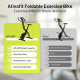 ATIVAFIT 3-in-1 Foldable Exercise Bike for Home, Upright & Recumbent Indoor Bike with 8-Level Magnetic Resistance, Resistance Bands, Quiet Cardio, Adjustable Seat (Orange-New)