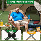 Northroad Folding Camping Chair,Oversized Portable Camping Chair w/Cup Holder,Heavy Duty Padded Lawn Chair for Outdoor, Tailgates, Beach, and Sports, Moca