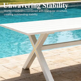 LayinSun 11 Pieces Outdoor Patio Dining Set, Aluminium Rectangular Dining Table