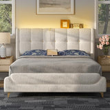Novilla Queen Bed Frame with Charging Station & LED Lights