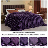 NEWCOSPLAY Super Soft Faux Fur Blanket Twin Size Dark Purple Sherpa Fuzzy Plush Warm Blanket for Sofa Bed (Dark Purple, Twin(60"x80"))