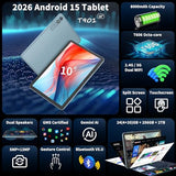 10 inch Android 15 Tablet, 2026 Tablet with Keyboard, 24GB+256GB+2TB Expand
