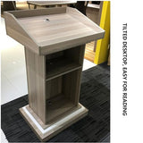 Podium Stand Wood, Solid Wood White Podium Pulpit for Church, Church Lecterns & Podiums with Tilted Desktop