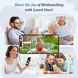 DOCOON Smart Bird Feeder with Camera, 2K HD AI Identify Birds Species, Bir d Watching Camera with Solar Panel, Instant Notifications, Ideal Present for Bir d Lover, Grass Green