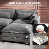 Marsail 110.6" Modular Sectional Sofa, 5-Seat Chenille Couch with Deep Seat