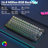 Wireless Mechanical Keyboard with Screen&Knob, Tri-Mode Hot Swappable Gaming Keyboard 75%, Pre-lubed Switches