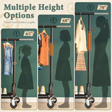 Raybee Heavy Duty Clothes Rack, Clothing Racks for Hanging Heavy Clothes 200+, Rolling Clothing Rack Load 530 LBS, Extendable & Adjustable with Wheels, Black