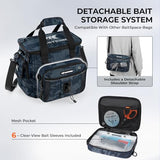 KastKing BaitSpace Fishing Tackle Bag With 4 Tackle Boxes & Removable Bait Binder, Water-Resistant Tackle Storage, Durable Fishing Gear, Adjustable Shoulder Strap