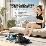 ANCHEER Under Desk Elliptical Machine - Quiet Pedal Exerciser for Seniors, Office & Home, Low-Impact Seated Leg Workout Equipment, Smart LCD Display, Remote Control(Gray)