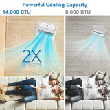 3-In-1 Portable Air Conditioner - 14,000 BTU, Cools Rooms Up to 550 Sq Ft, Includes Remote Control, Window Kit, and Dehumidifier Function