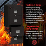 FireKing Patriot Vertical 4 Drawer Fire Rated File Cabinet