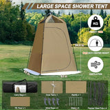 Camping Shower Tent, 7.9 FT Extra Tall Oversize Privacy Tent, Portable Outdoor Bathroom Toilet Tents with Floor, Easy Set Up Privacy Shelter for Dressing, Hiking, Fishing, UPF50+