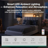 Novilla Queen Bed Frame with Charging Station & LED Lights