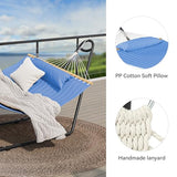 YITAHOME Hammock with Stand Included Hammock Heavy Duty Hammocks 12FT Waterproof Portable Hammock with Pillow Storage Bags 450lbs for Outdoors,Backyard,Blue
