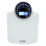 EILISON Highly Advance 2-in-1 Digital & Analog Weighing Scale for Body Weight-400lbs, 4 High Precison GX Sensor Accurate, Thick Tempered Glass, Extra Large Display (White)