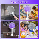 GooQand Bug Zapper Racket, 2 in 1 Electric Fly Swatter USB Rechargeable, 4000V Electric Fly Zapper with 3 Layer Safety Mesh, Indoor Outdoor Electric Racket for Kitchen, Bedroom, Camping