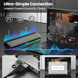 Tylubio Computer Speakers for Desktop, HiFi Stereo PC Soundbar with Dynamic RGB Lighting, USB & Type-C Plug&Play