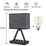 Briever Touch Control Table Lamp, 3-Way Dimmable Desk Lamp with USB C & A and AC Outlet