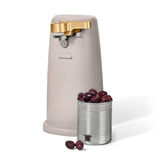 Electric Can Opener, Auto-Turn, Knife Sharpener, Bottle Opener, Easy-Clean, Corded, One-Touch, Stainless Steel Blade (Porcini Taupe)
