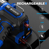 FORTO Compact Rechargeable Spotlight with Adjustable Focus,Long Running Handheld Spot Light with Foldable Stand,LED Spot Lights Outdoor for Boating Hunting Camping Hiking