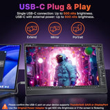 cocopar Portable Monitor 17.3 Inch 4K UHD 60Hz 150% sRGB Travel Monitor with Speaker