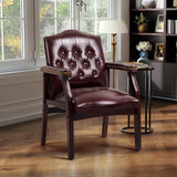 Leather Office Guest Chairs Set of 2, Ergonomic Waiting Room Chair with Arms Reception Chairs