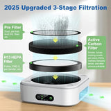 TDBYWAE Air Purifier 2 Pack for Bedroom Up to 1200 ft², H13 True HEPA Air Purifier for Pets Dust Dander Pollen Odor Smoke