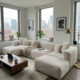 Convertible Modular Sectional Sofa with Movable Ottomans