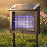 ZETAWALE Solar Bug Zapper Outdoor Mosquitos Zapper Solar Powered Bug Zapper Outdoor Camping Fly Control for 2000 sq.ft Waterproof Fly Killer Solar Mosquito Zapper for Garden Lawn and Back Yard (10W)