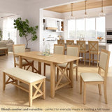 Bush Home 70-inch Cross Base Dining Table, Dining Room Furniture, Key West Collection, Blonde Oak