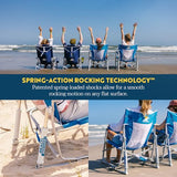 GCI Outdoor Waterside Beach Rocker Folding Beach Chair & Portable Rocking Chair, Saybrook Blue