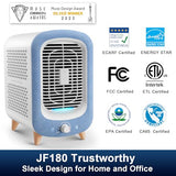 Jafanda Air Purifier for Home Bedroom 780sq ft, HEPA & Activated Carbon, Air Cleaner with Fragrance Sponge & Nightlight for Smoke, Blue