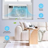 Towallmark 10,000 BTU Window AC Unit, 115V Cools 450 Sq.Ft Spaces, Remote Control with 3 Speeds & Auto Restart, for Bedroom and Living Room, White