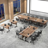 47.2in Folding Conference Table, Modular Meeting Table with Wheels