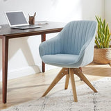 Art Leon Mid Century Modern Desk Chair No Wheels, Swivel Accent Chair with Solid Wood Legs