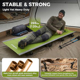 KingCamp Ultralight Camping Cot, Portable Folding Tent Camping Cot, 265 Lbs Heavy Duty Sleeping Cot with Pillow for Adults Outdoor Backpacking Travel Hiking, Green