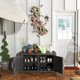 EasyUp Shoe Bench Waterproof,Resin Shoe Cabinet,Outdoor Storage,Industrial Hallway Bench with Adjustable Shelves for Entryway,Living Room,Bedroom(Black,Double Door)