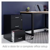 3-Drawer Metal Filing Cabinet, Black Finish, Letter-Size Hanging File Storage, Pencil Drawer
