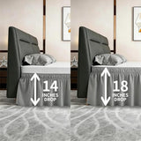 ANARACHON Full Bed Skirt, Elastic Wrap Around Bed Skirt Full Size, Bed Skirts for Adjustable Bed, Easy Fit with 14" Drop Length Tailored Drop Dust Ruffle (Grey)