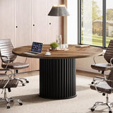 Tribesigns 47-Inch Round Conference Table, Meeting Table for 4-6 People, Small Office Desk