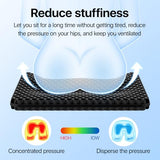 Gel Seat Cushion, Cooling Thick Big Breathable Honeycomb Design Absorbs Pressure Points Seat Cushion