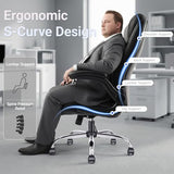 Big and Tall Office Chair for Heavy People, 400LBS High Back Extra Wide Executive PU Leather Office Chair with Flip-Up Armrests, Smooth Caster Wheels