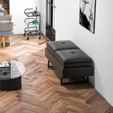 Waiting Room Bench with Storage, 2-seat Black Waiting Room Chair
