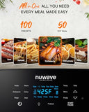 Nuwave Brio 15.5Qt Air Fryer Rotisserie Oven, X-Large Family Size, Powerful 1800W, 4 Rack Positions, 50°-425°F Temp Controls, 100 Presets & 50 Memory, Integrated Smart Thermometer, Linear T Technology