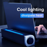 QERTYHJK Laptop Cooler Gaming Notebook Cooling Pad Stand RGB LED Adjustable