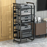 Modern 5-Tier AV Ma Cabinet - Slish Black Sto for Record Players, Video Games & Electronics - Perfect nd for Living Room, Office & Home Theater