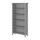 Bush Furniture Salinas 5 Shelf Bookcase in Cape Cod Gray, Tall Bookshelf, Large Book Shelf for Living Room, Home Office, or Entryway Bush Furniture